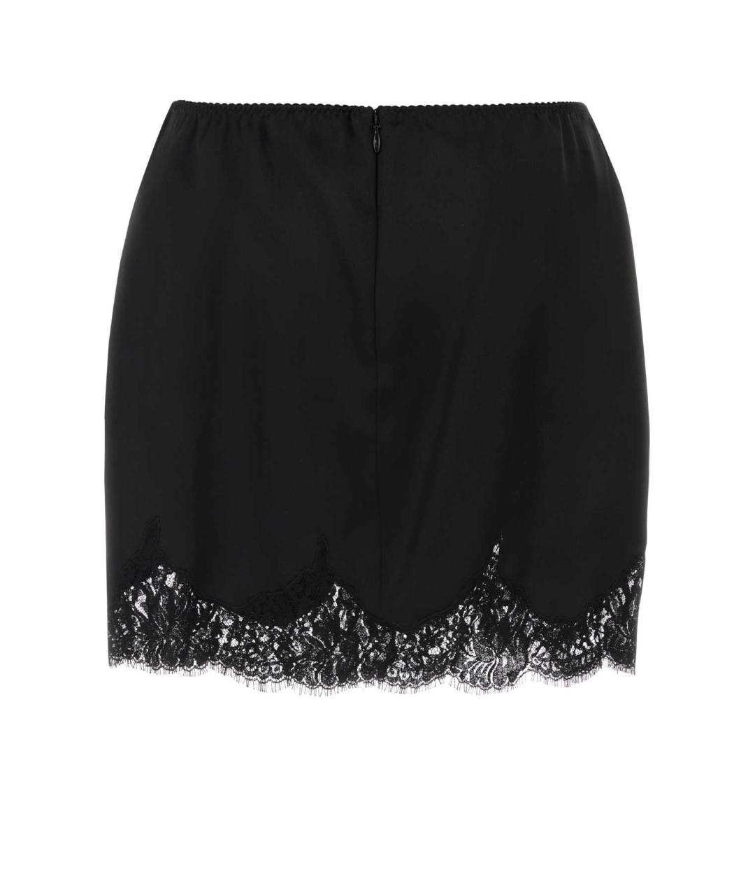 DOLCE&GABBANA Черная шелковая юбка мини, фото 2
