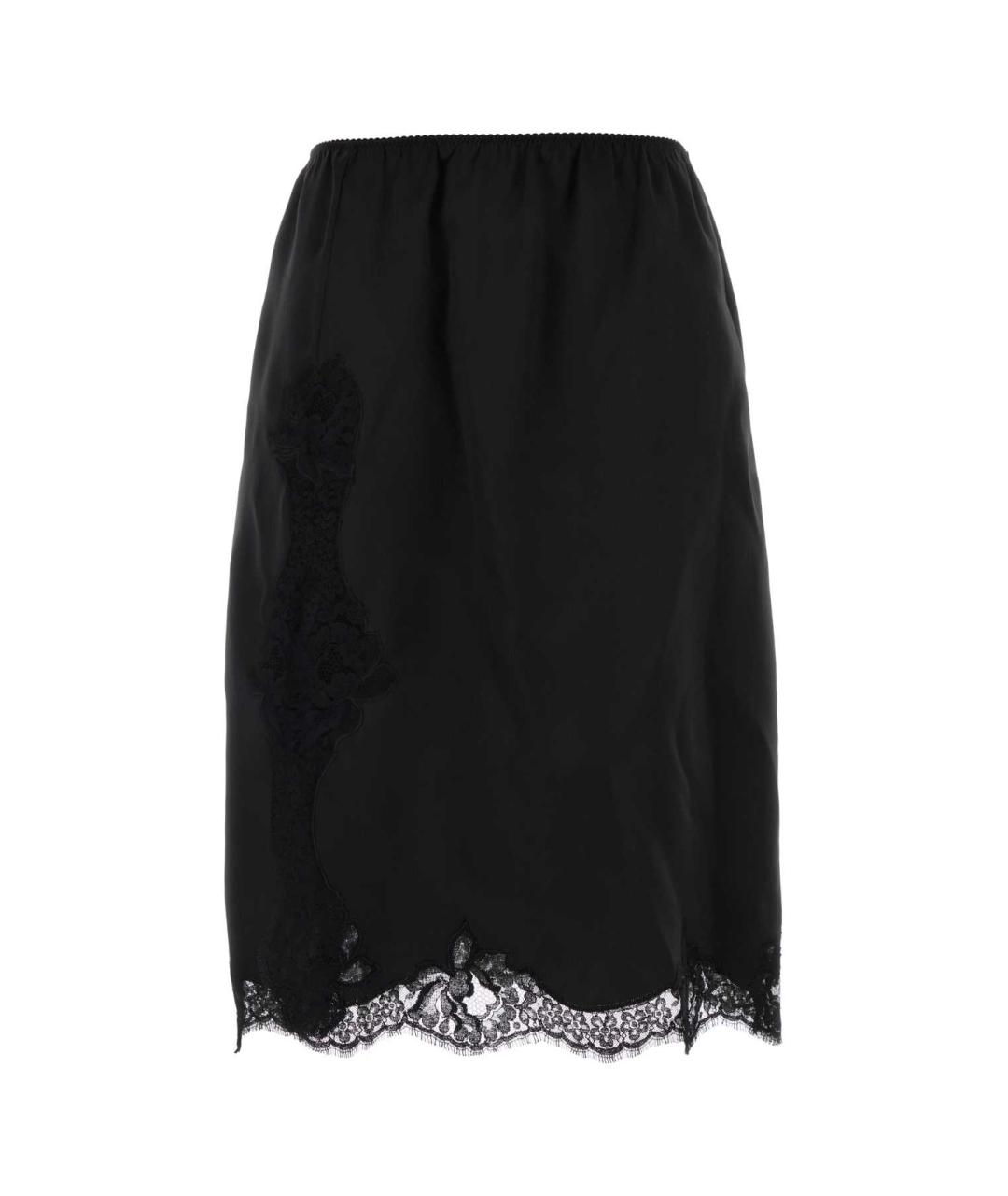 DOLCE&GABBANA Черная шелковая юбка миди, фото 1