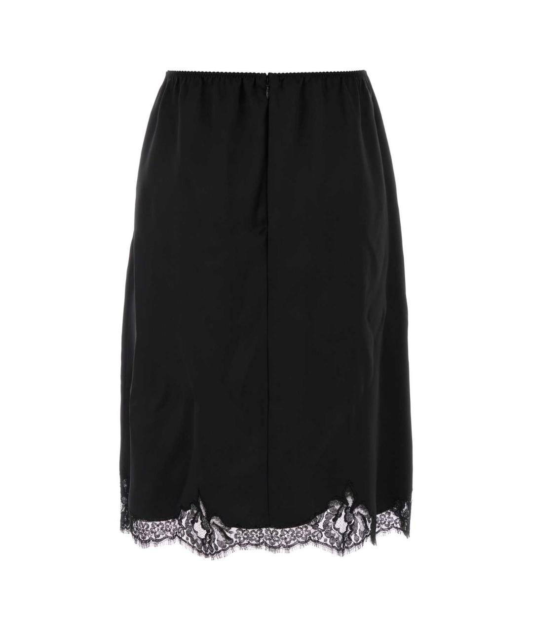 DOLCE&GABBANA Черная шелковая юбка миди, фото 2