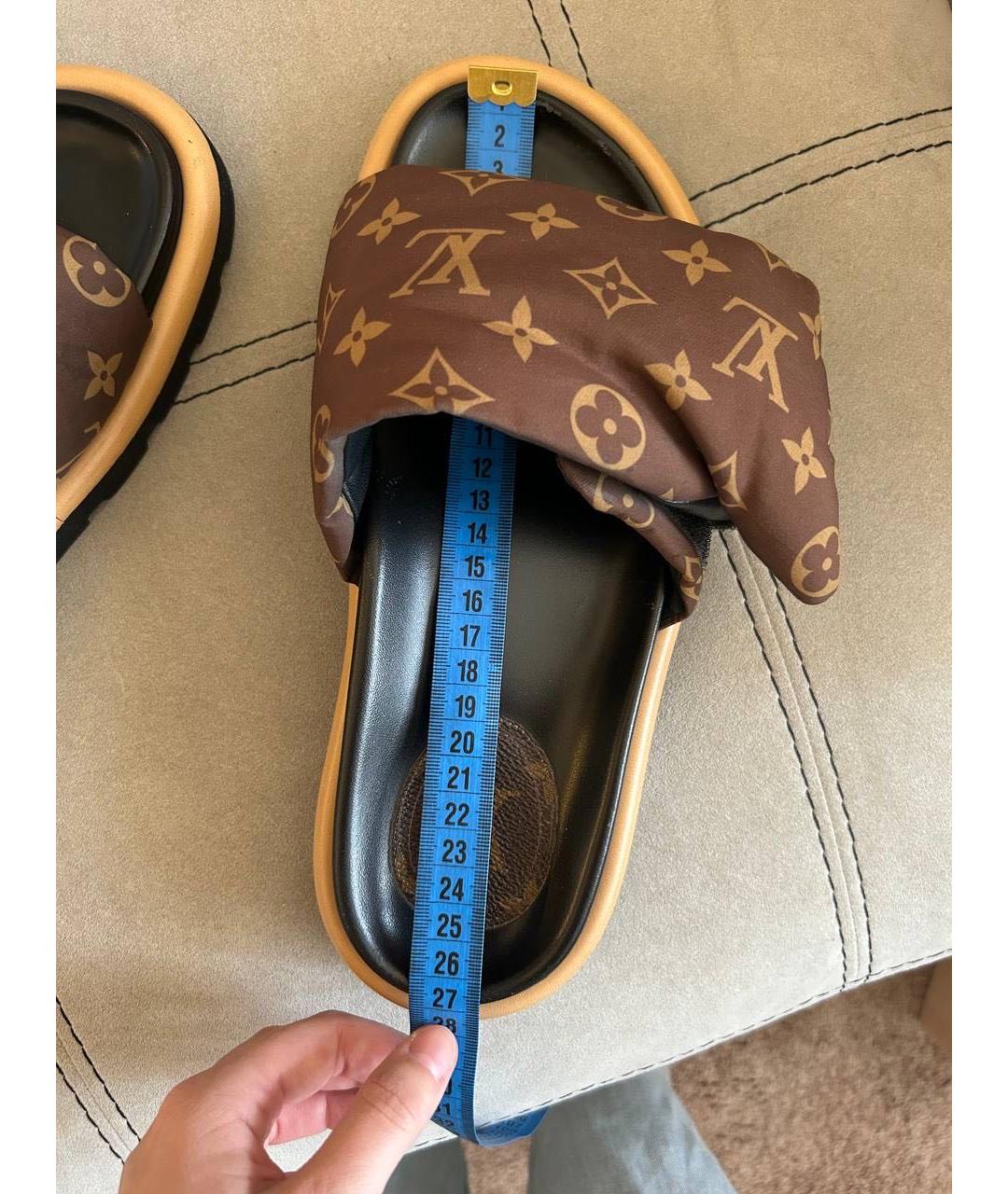 LOUIS VUITTON Коричневые шлепанцы, фото 8