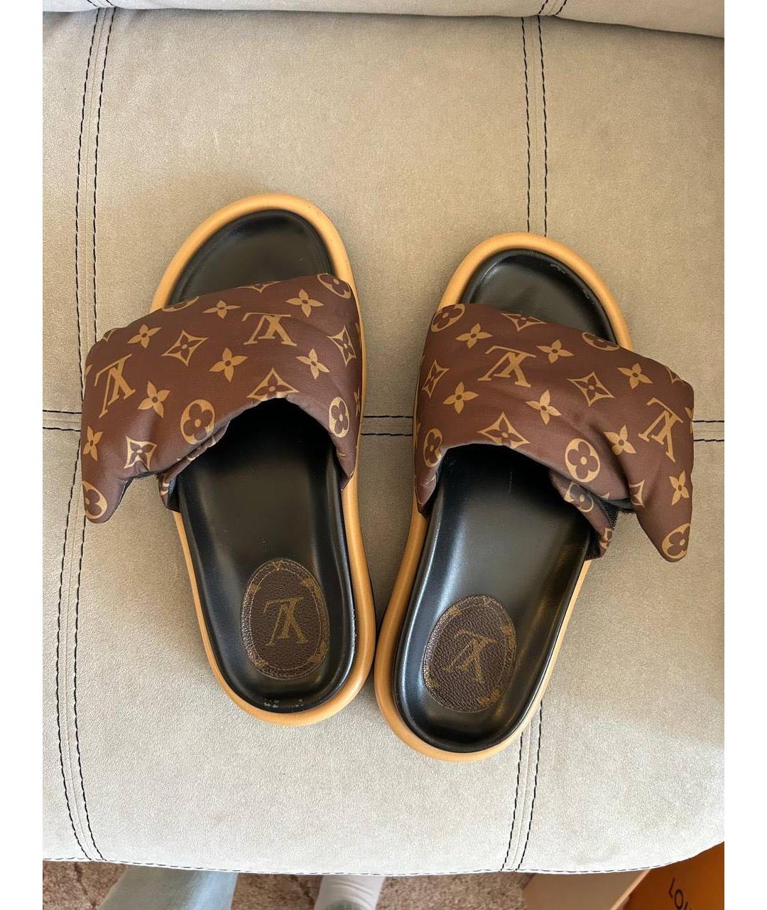 LOUIS VUITTON Коричневые шлепанцы, фото 3