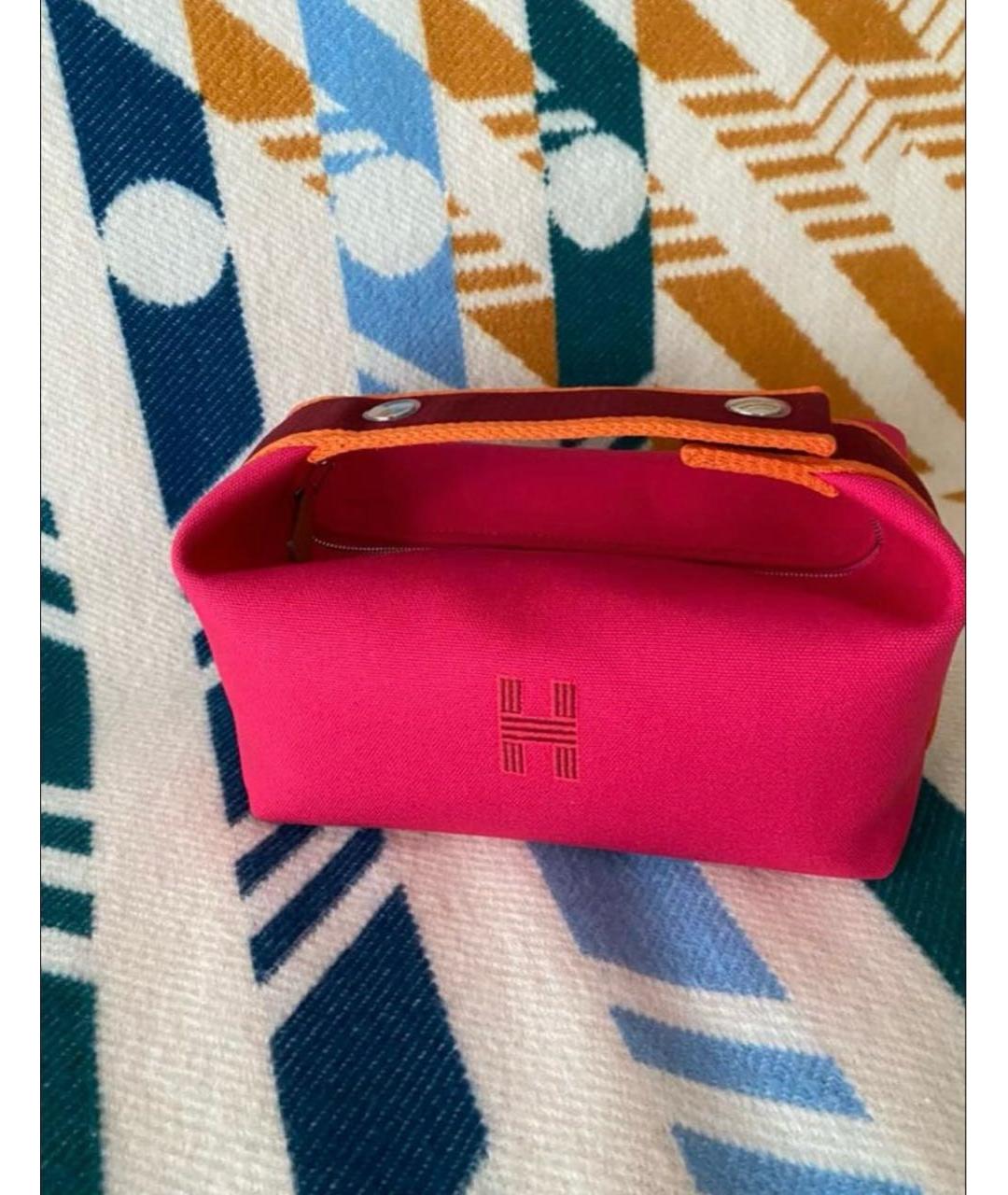 HERMES Фуксия хлопковая косметичка, фото 2