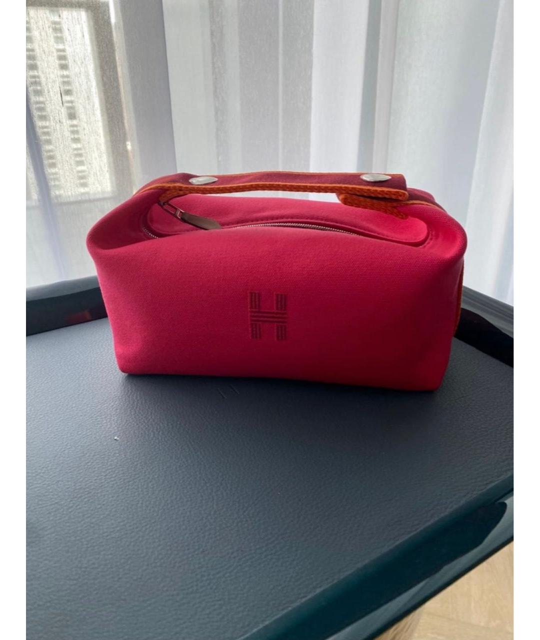 HERMES Фуксия хлопковая косметичка, фото 5