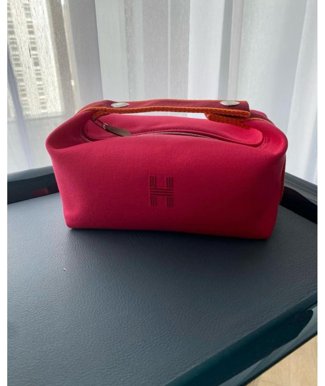 HERMES Фуксия хлопковая косметичка, фото 6