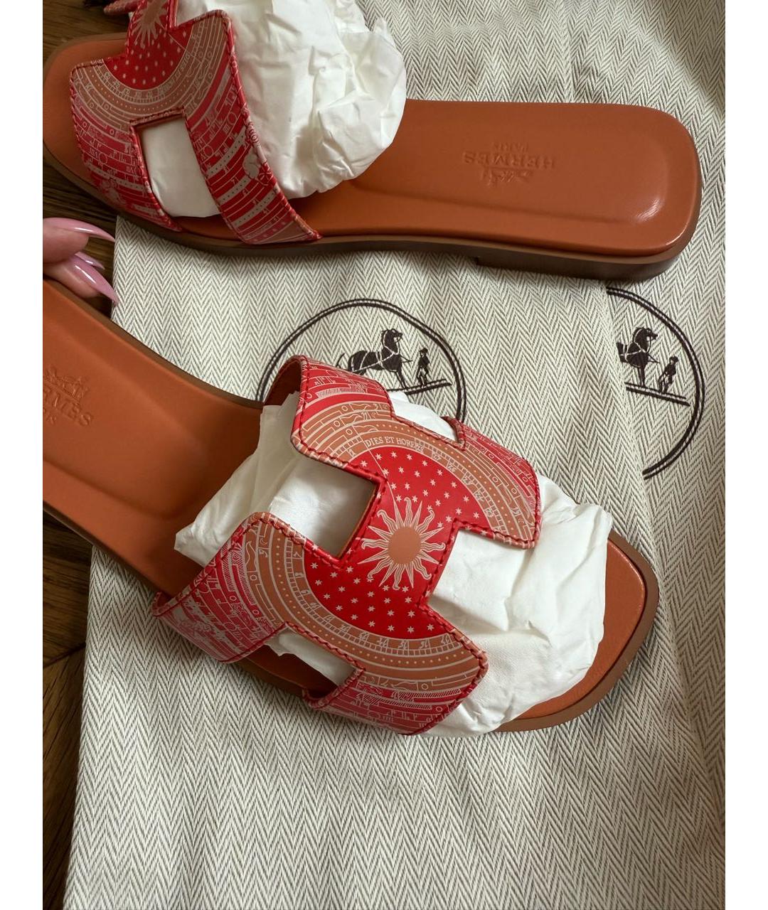 HERMES Мульти кожаные сандалии, фото 5