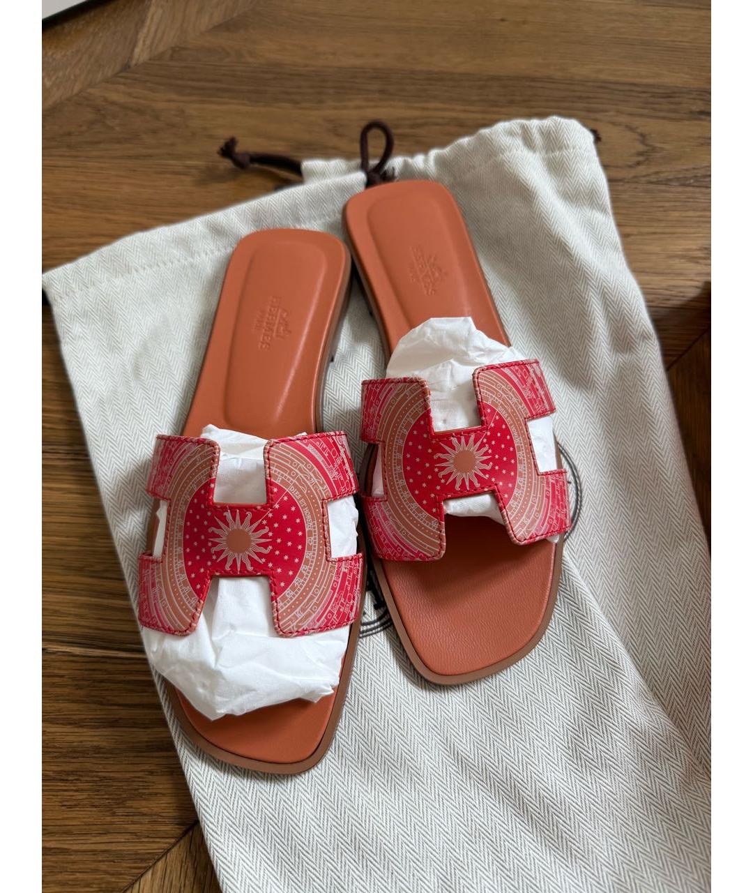 HERMES Мульти кожаные сандалии, фото 7