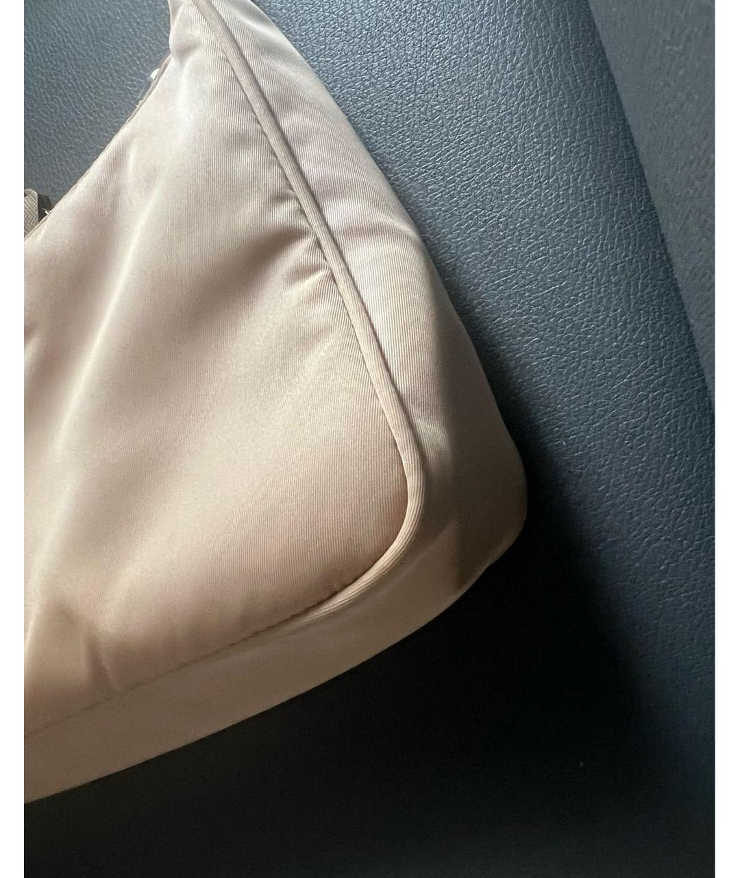 PRADA Бежевая тканевая сумка с короткими ручками, фото 3