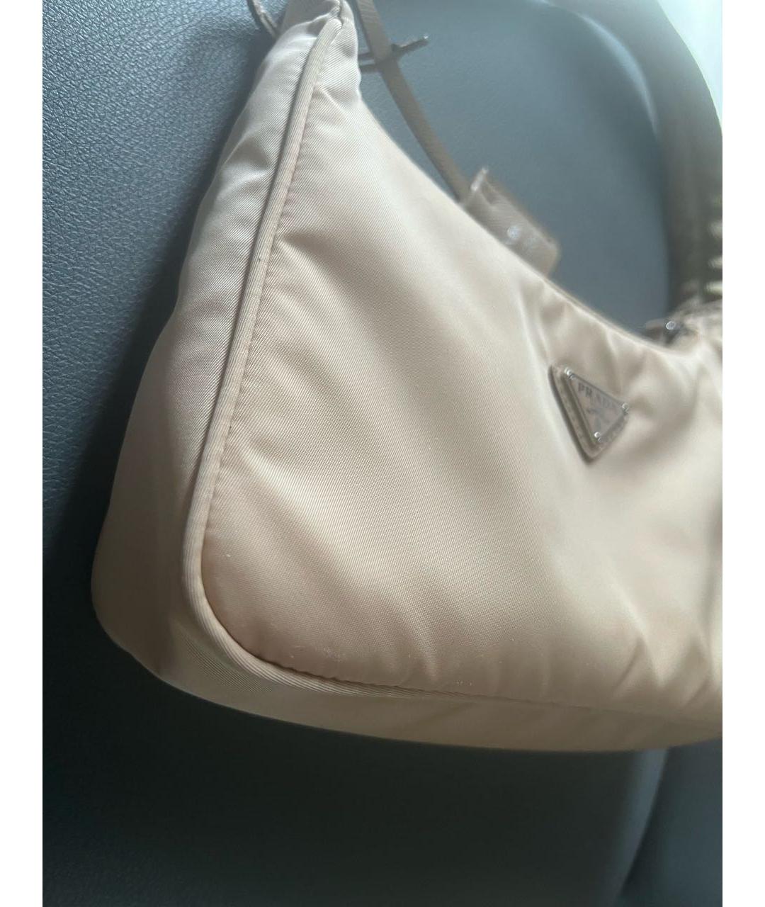 PRADA Бежевая тканевая сумка с короткими ручками, фото 2