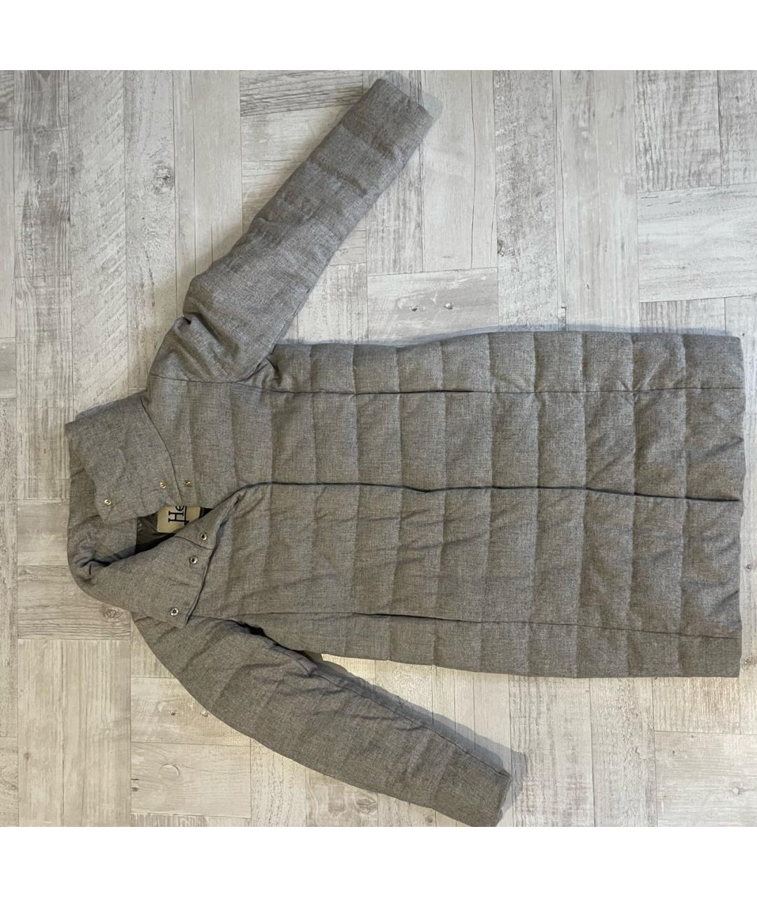 HERNO Серый кашемировый пуховик, фото 6