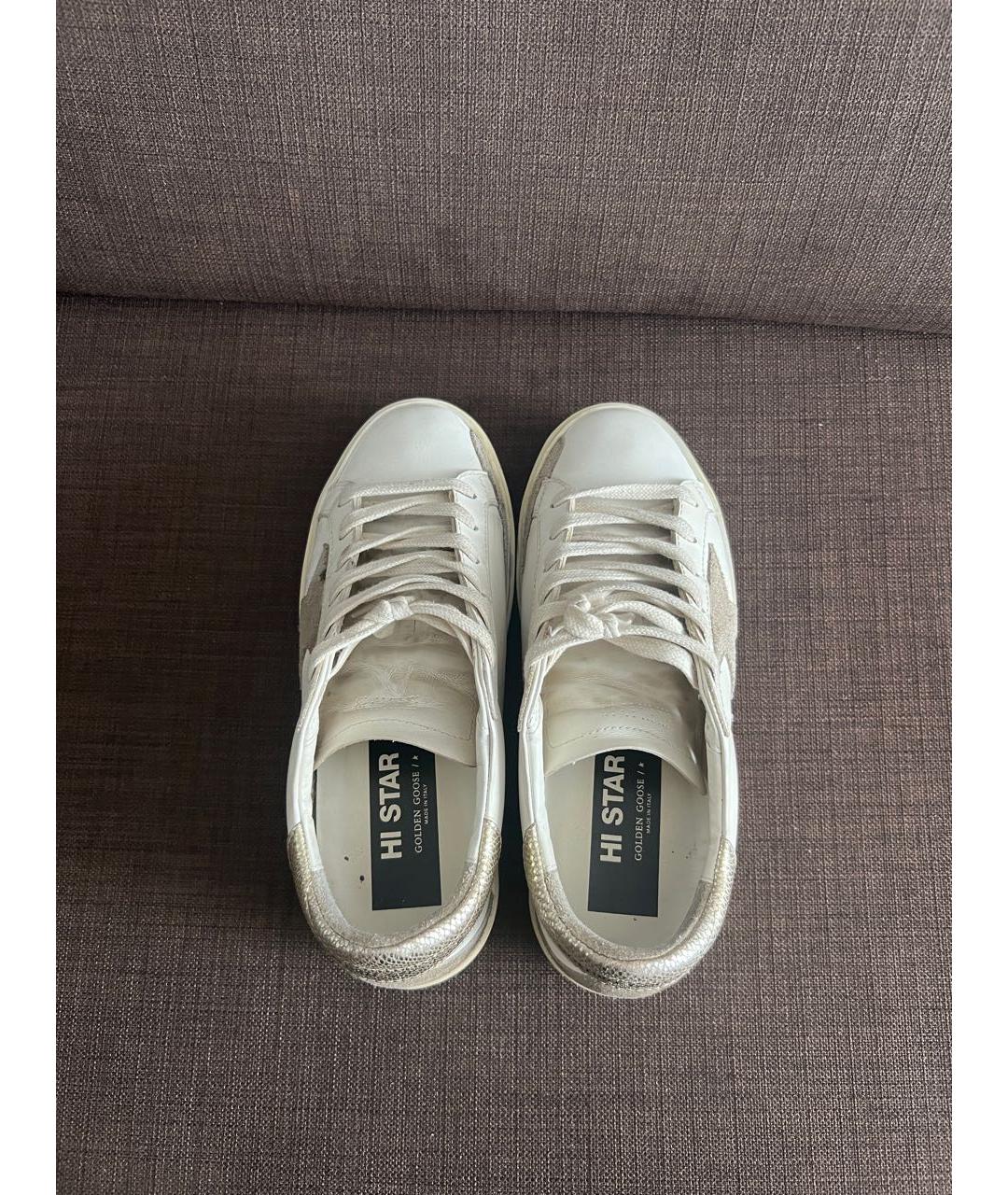 GOLDEN GOOSE DELUXE BRAND Белые кожаные кроссовки, фото 3