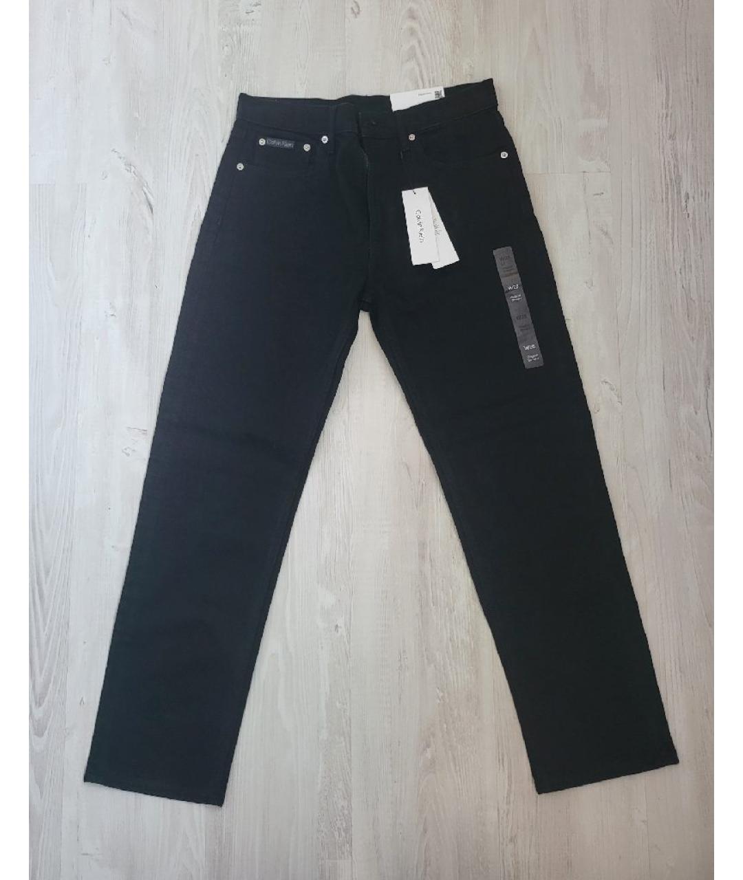 CALVIN KLEIN Черные хлопко-эластановые прямые джинсы, фото 9