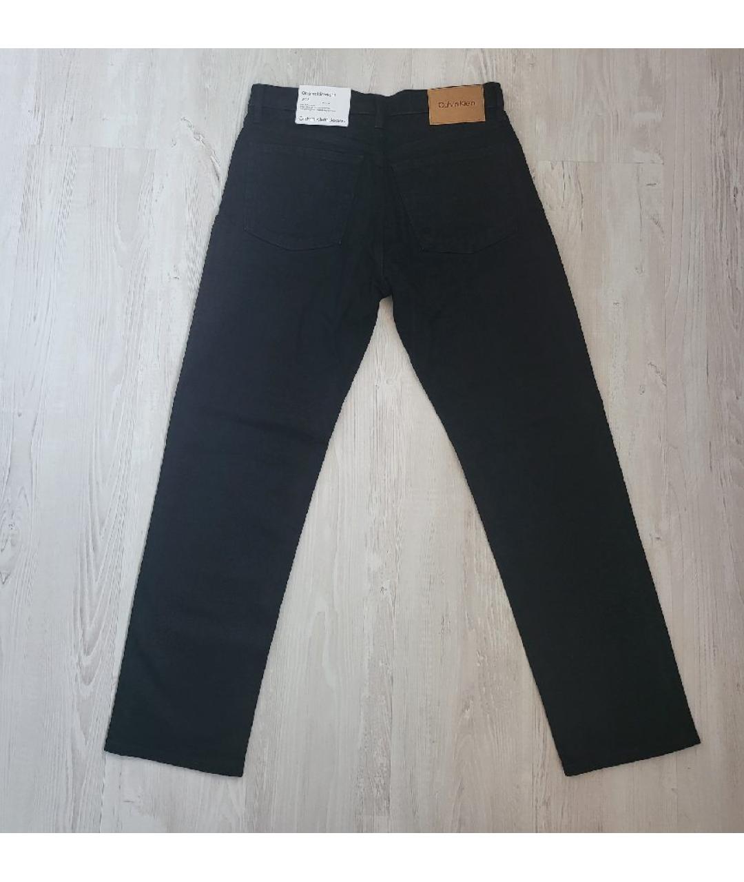 CALVIN KLEIN Черные хлопко-эластановые прямые джинсы, фото 4