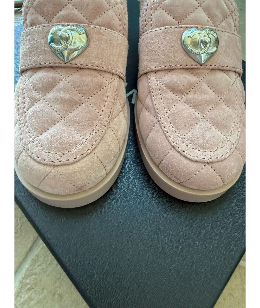 CHANEL Розовые замшевые лоферы, фото 6