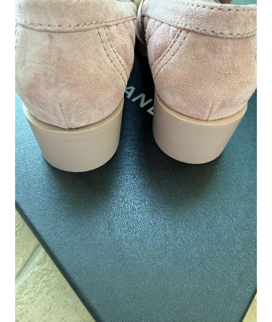 CHANEL Розовые замшевые лоферы, фото 4