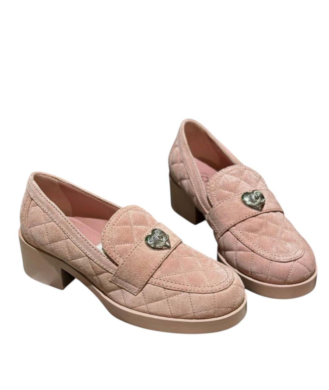 CHANEL Розовые замшевые лоферы, фото 8