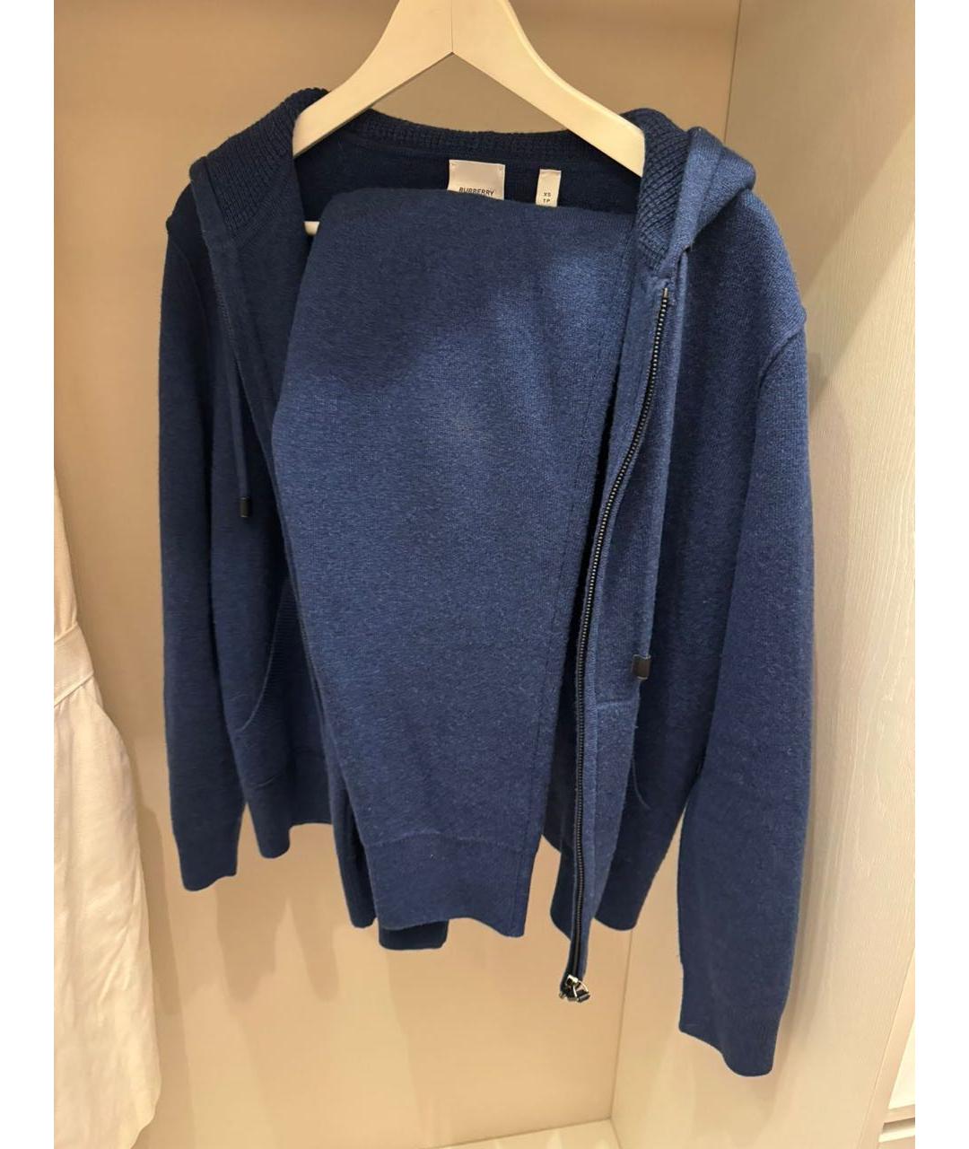 BURBERRY Темно-синий кашемировый костюм с брюками, фото 5
