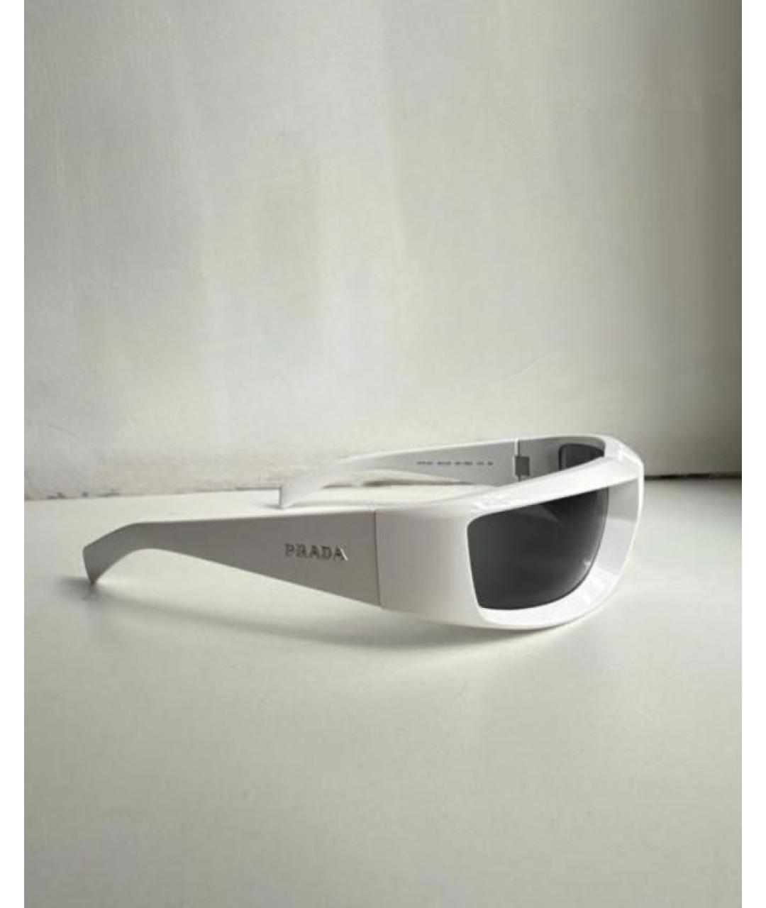 PRADA Белые пластиковые солнцезащитные очки, фото 2