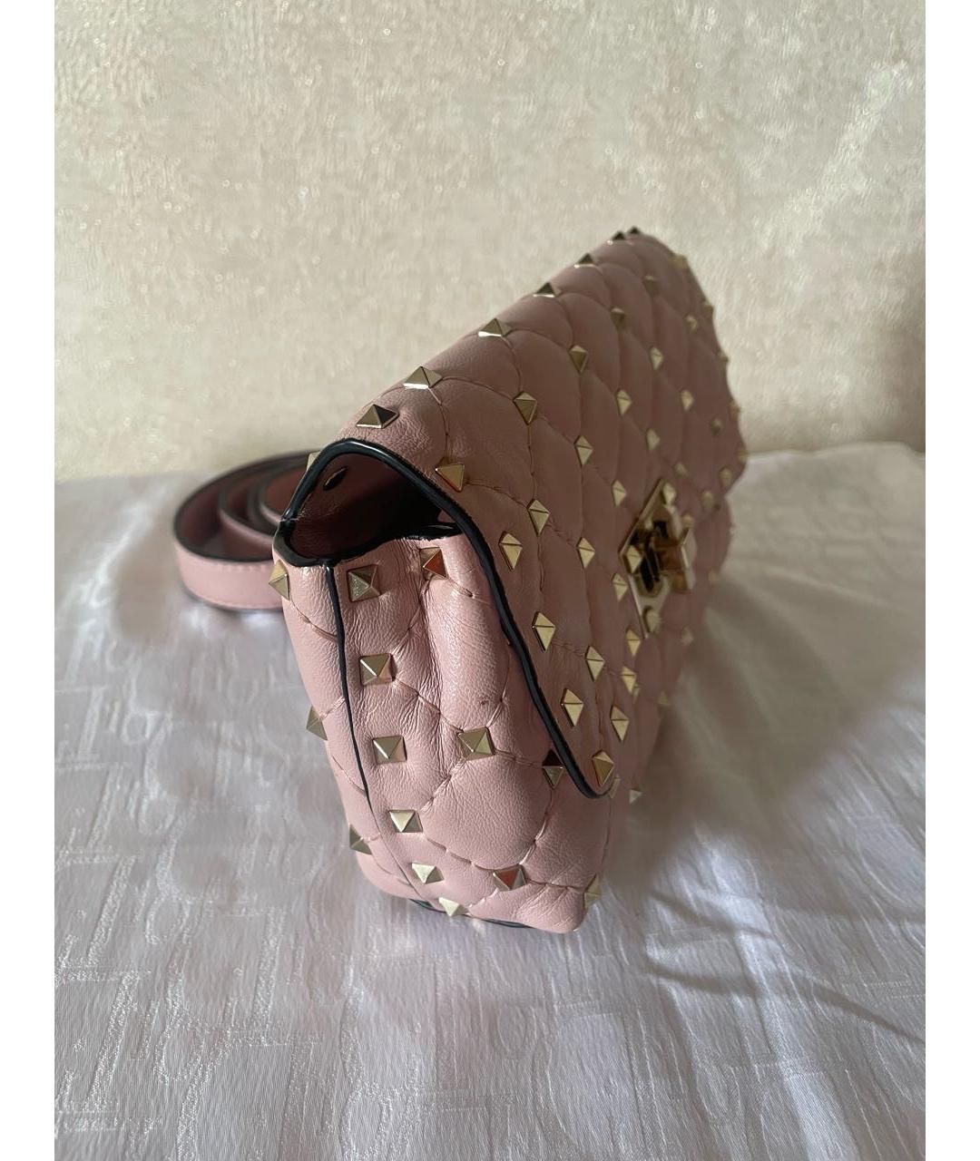 VALENTINO Розовая кожаная поясная сумка, фото 2