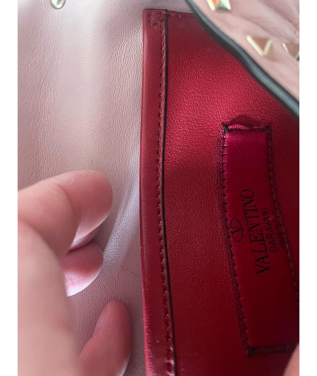 VALENTINO Розовая кожаная поясная сумка, фото 6