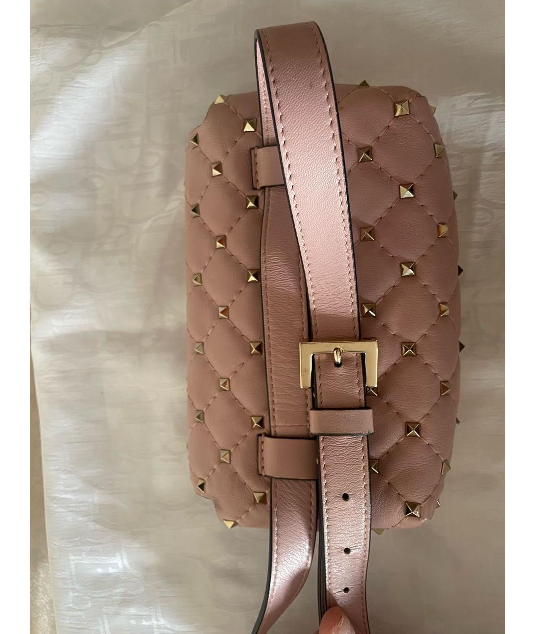 VALENTINO Розовая кожаная поясная сумка, фото 7