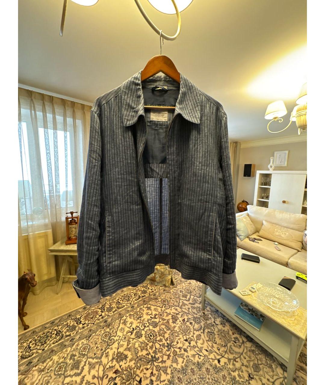 BRIONI Темно-синяя льняная куртка, фото 5