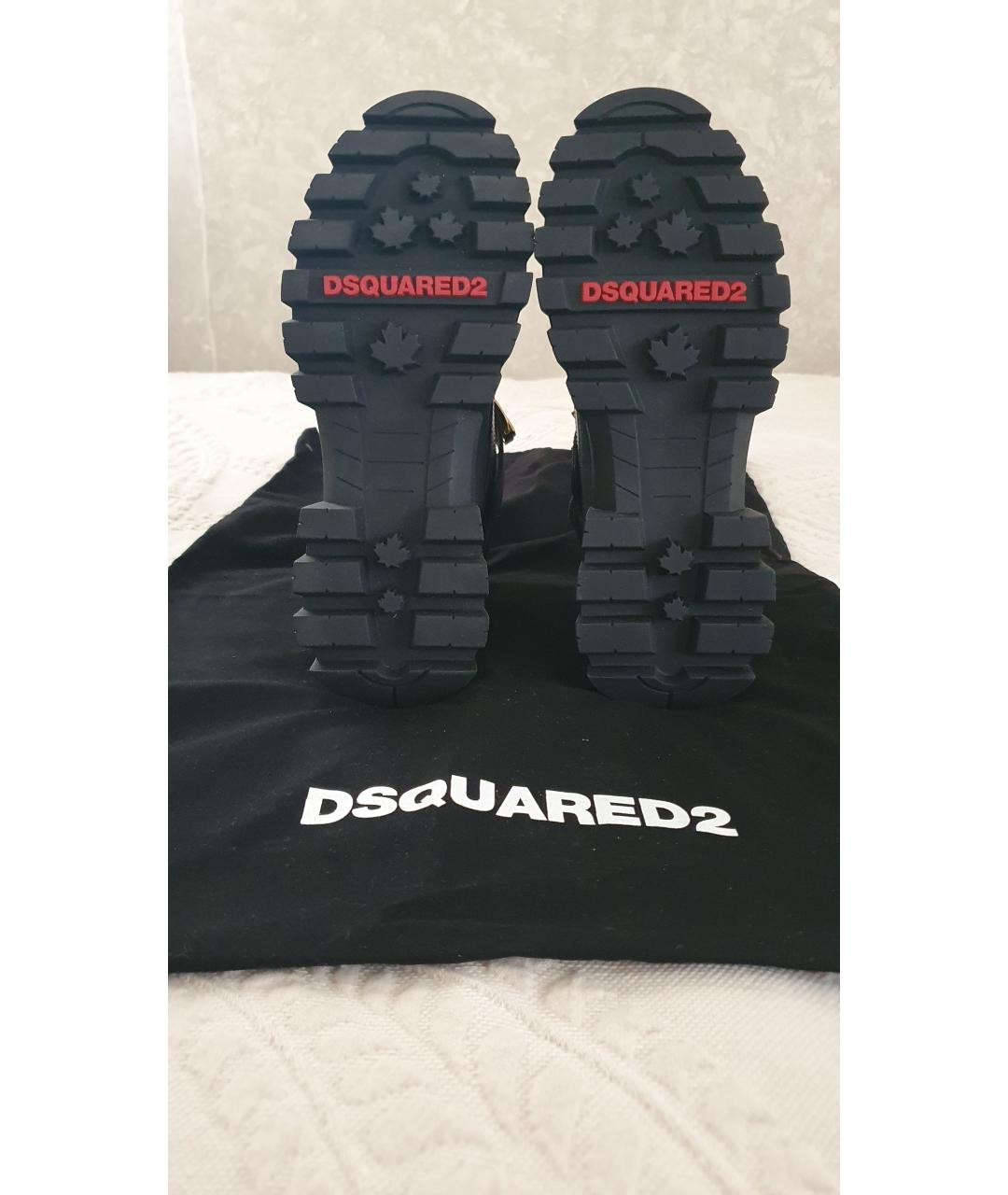 DSQUARED2 Черные кожаные ботинки, фото 5