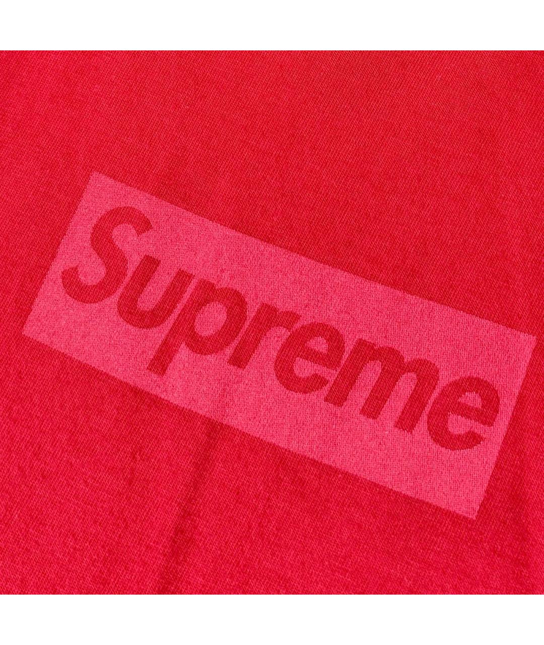 SUPREME Красная хлопковая футболка, фото 4