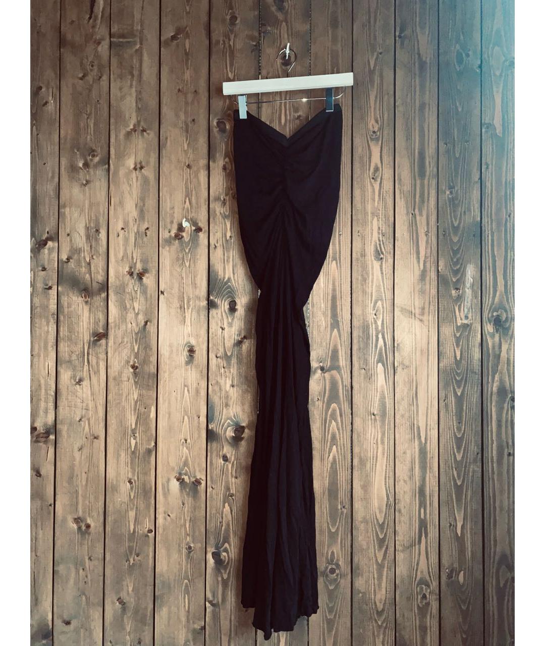 RICK OWENS Черная юбка макси, фото 2