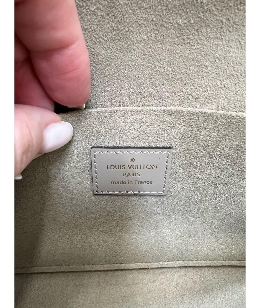 LOUIS VUITTON Бежевая кожаная сумка через плечо, фото 5