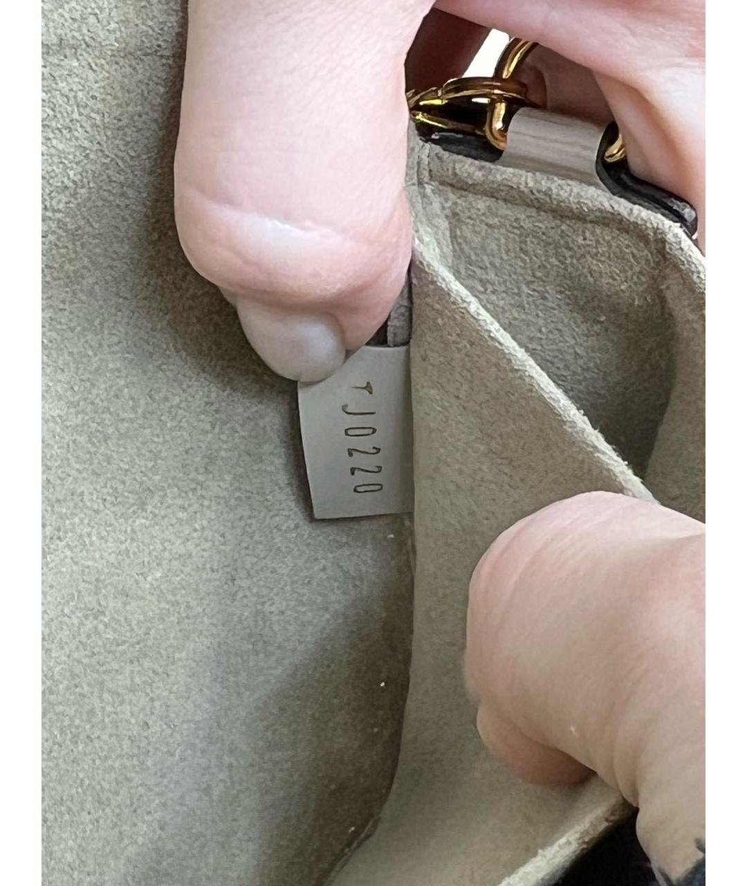 LOUIS VUITTON Бежевая кожаная сумка через плечо, фото 6