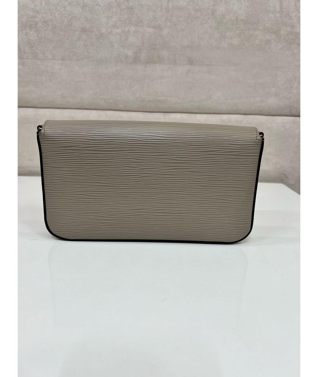 LOUIS VUITTON Бежевая кожаная сумка через плечо, фото 3