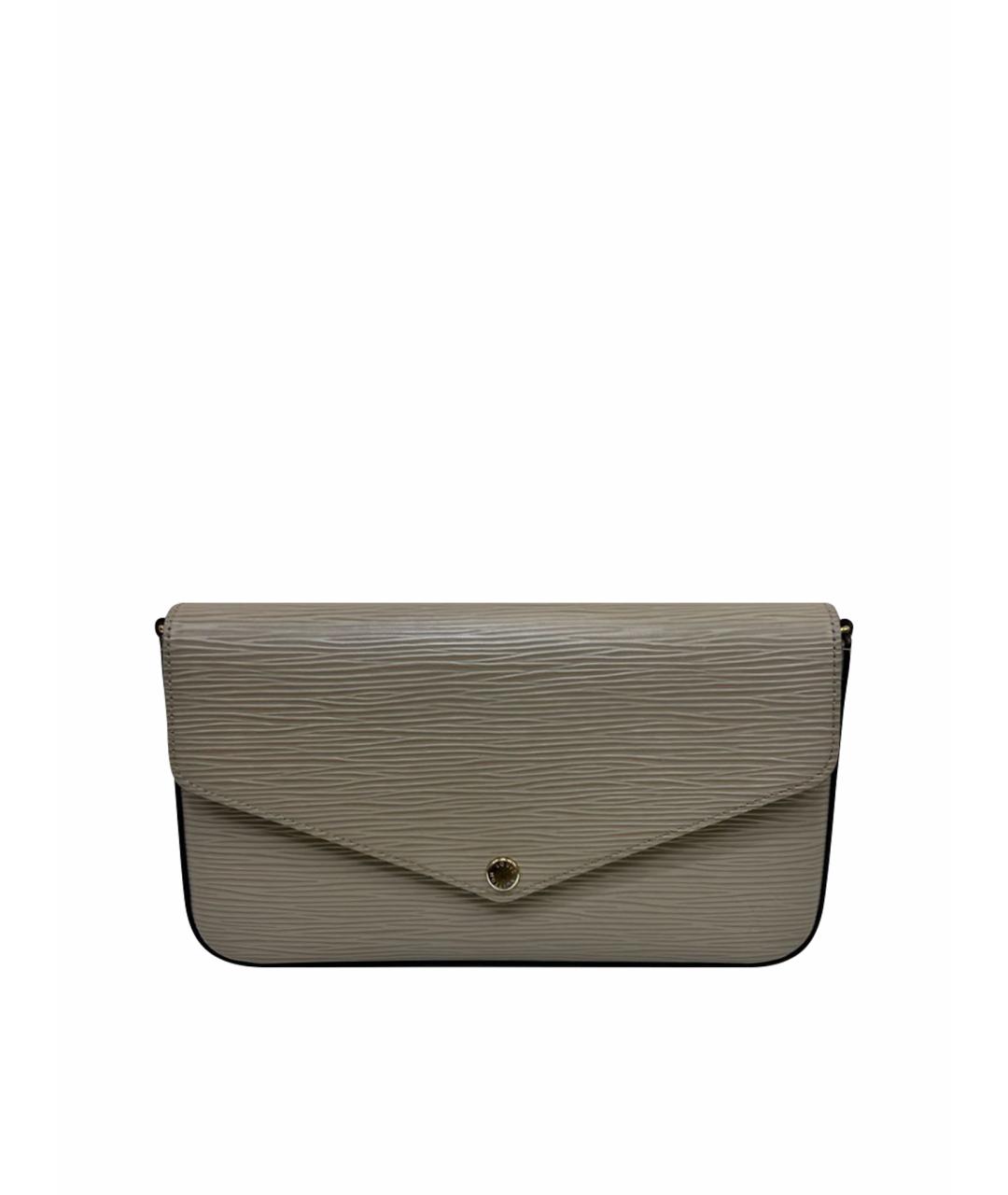 LOUIS VUITTON Бежевая кожаная сумка через плечо, фото 1