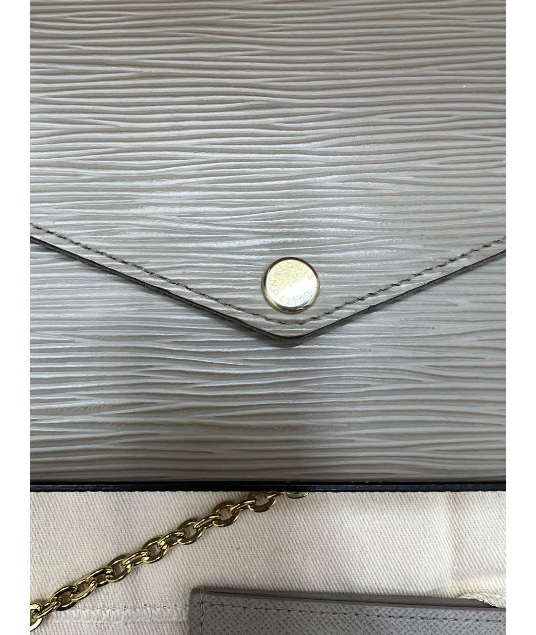 LOUIS VUITTON Бежевая кожаная сумка через плечо, фото 8