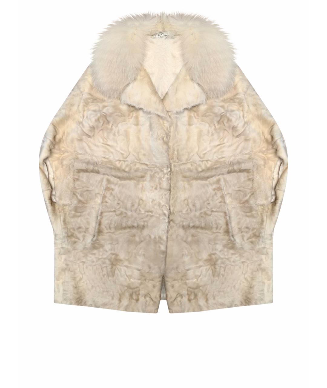 VERSACE COLLECTION Бежевая меховая шуба, фото 1