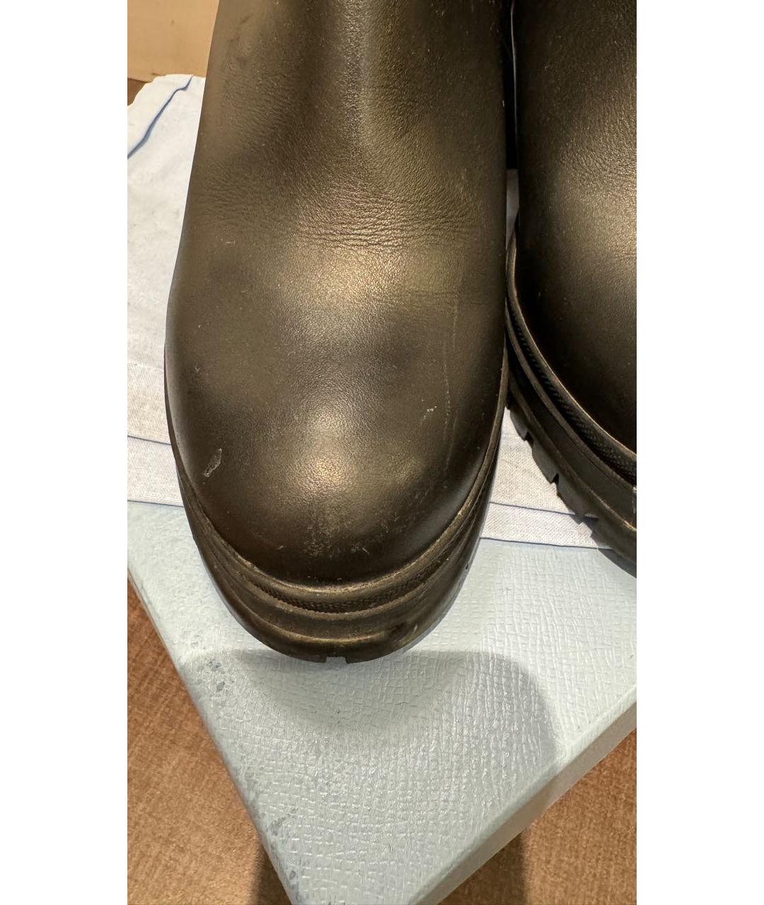 PRADA Черные кожаные ботинки, фото 5