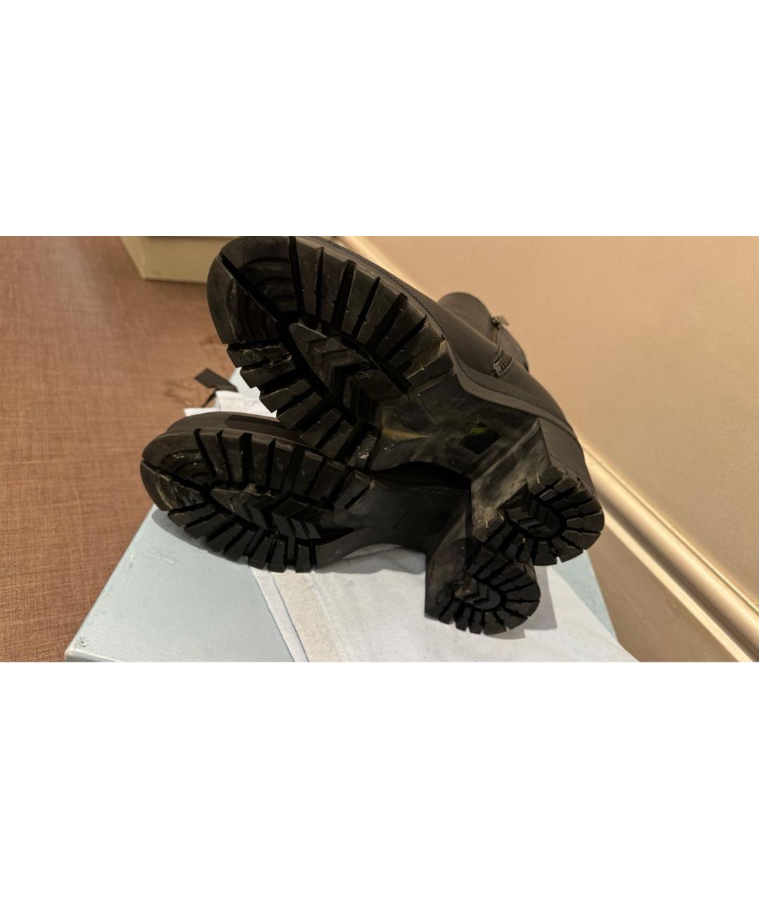 PRADA Черные кожаные ботинки, фото 4