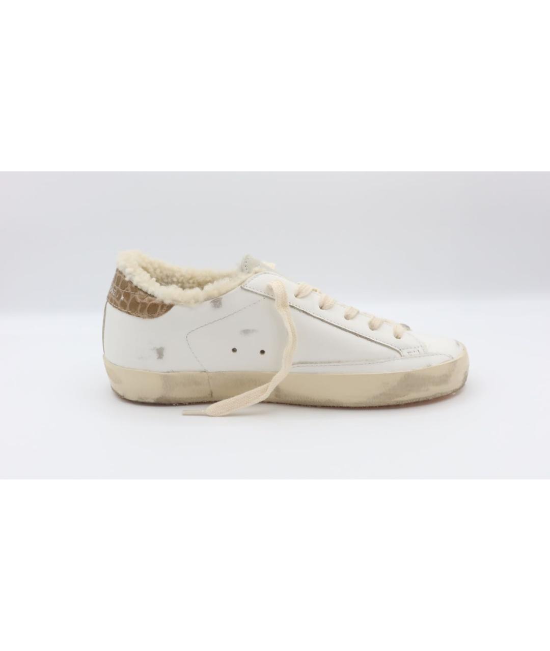 GOLDEN GOOSE DELUXE BRAND Бежевые кожаные кеды, фото 4