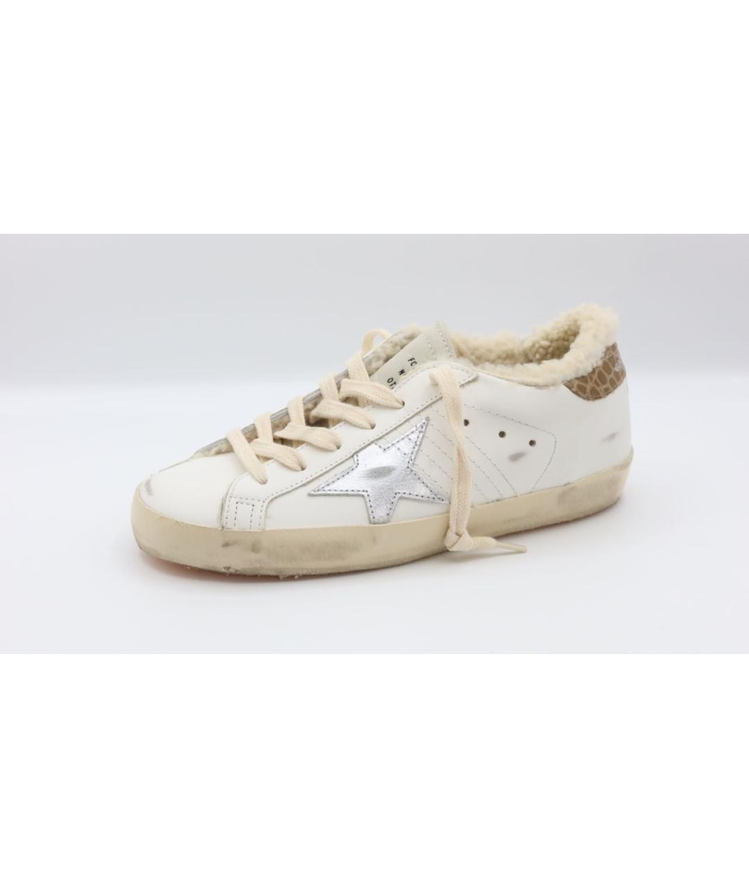 GOLDEN GOOSE DELUXE BRAND Бежевые кожаные кеды, фото 3