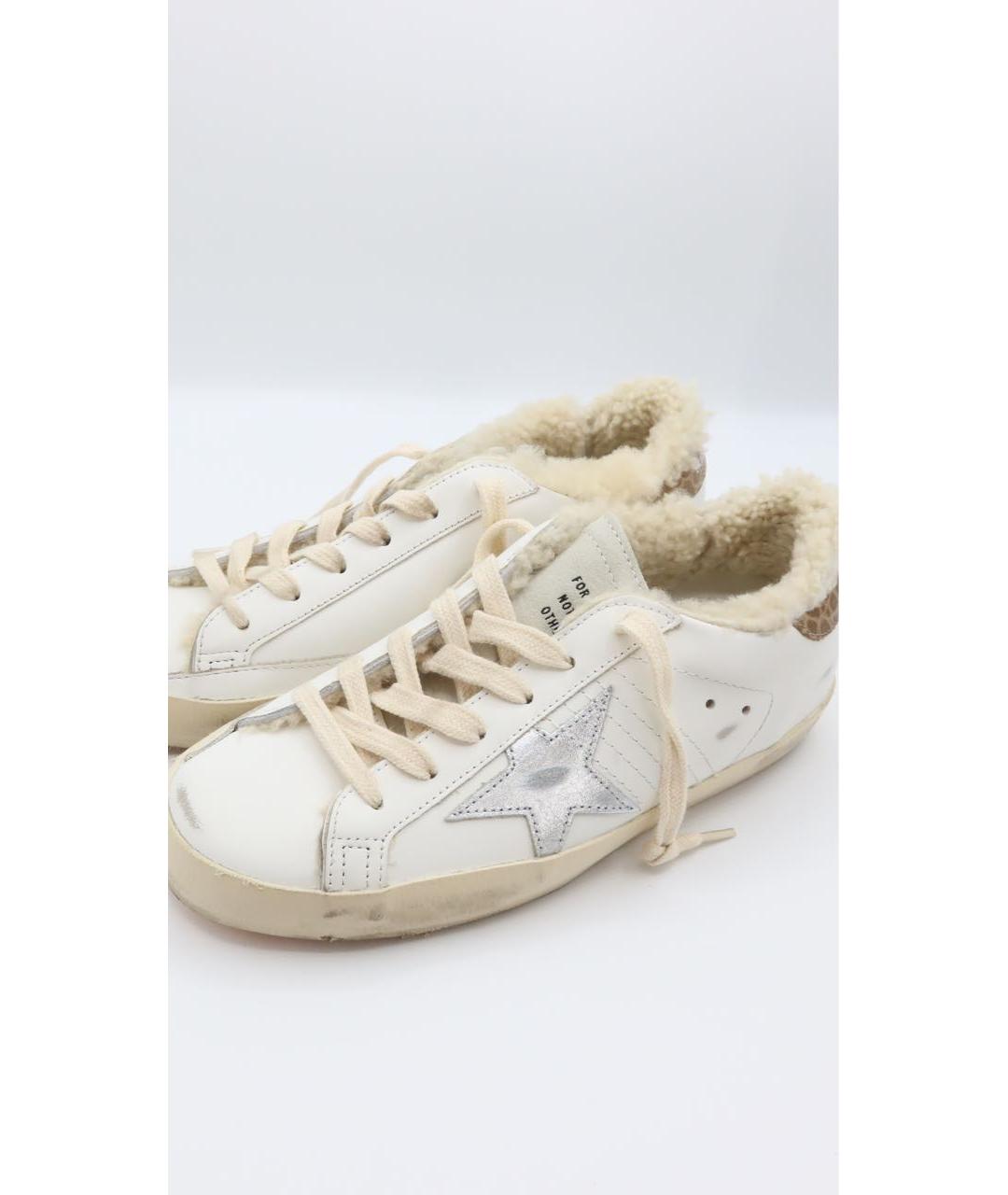 GOLDEN GOOSE DELUXE BRAND Бежевые кожаные кеды, фото 6