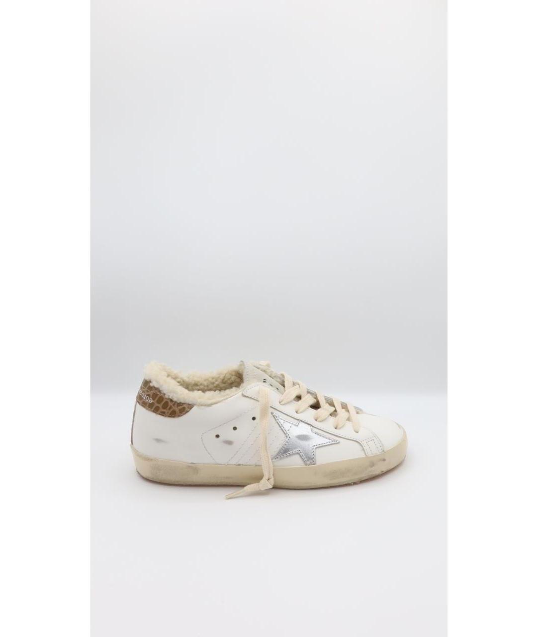 GOLDEN GOOSE DELUXE BRAND Бежевые кожаные кеды, фото 10