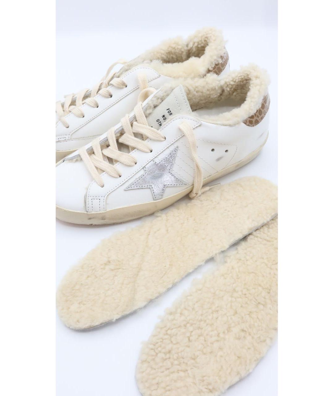 GOLDEN GOOSE DELUXE BRAND Бежевые кожаные кеды, фото 7