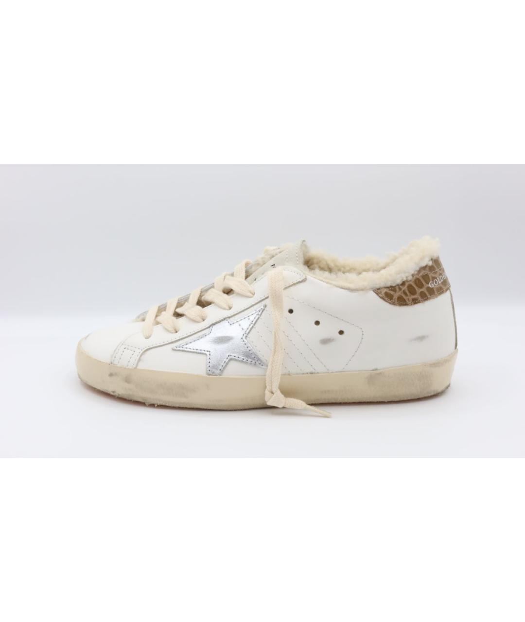 GOLDEN GOOSE DELUXE BRAND Бежевые кожаные кеды, фото 2