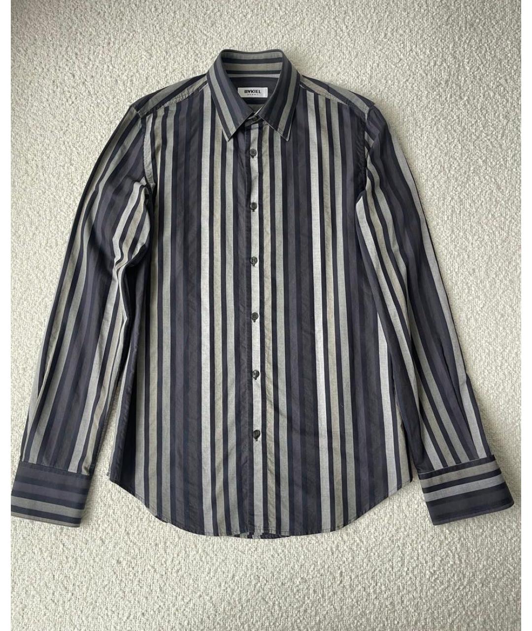 SONIA RYKIEL Серая хлопковая кэжуал рубашка, фото 8