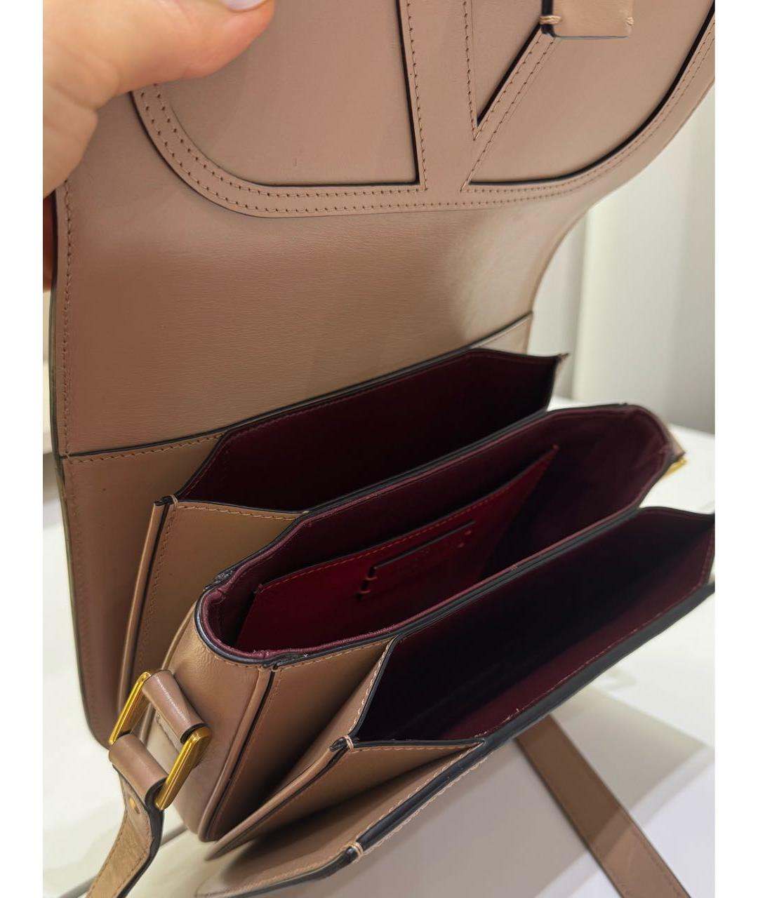 VALENTINO Коричневая кожаная сумка через плечо, фото 4