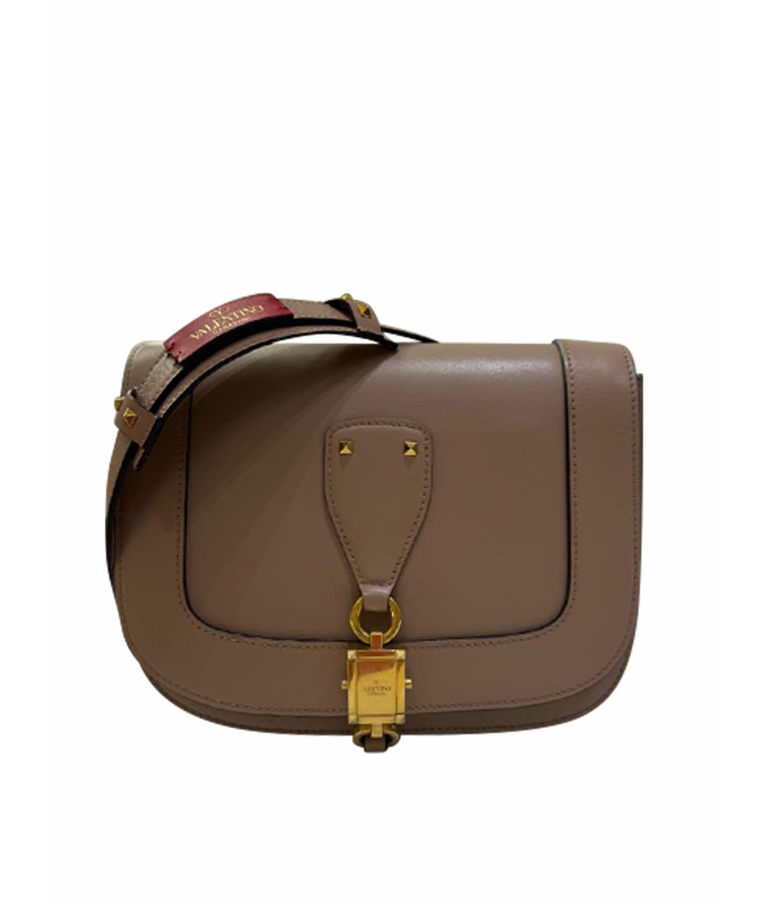 VALENTINO Коричневая кожаная сумка через плечо, фото 1