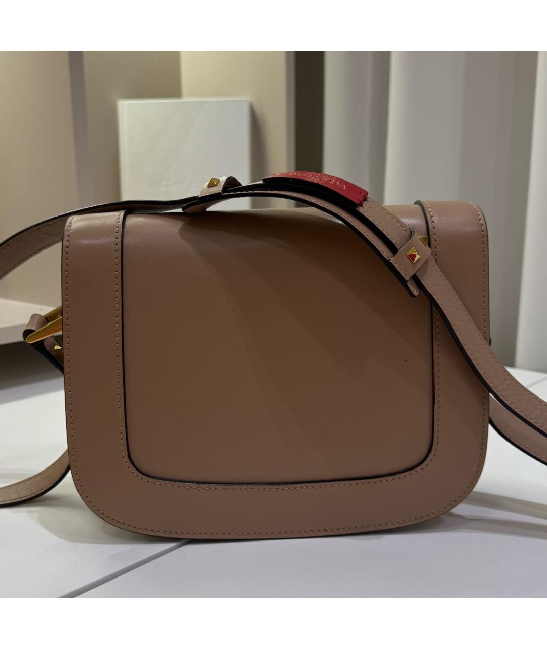 VALENTINO Коричневая кожаная сумка через плечо, фото 3