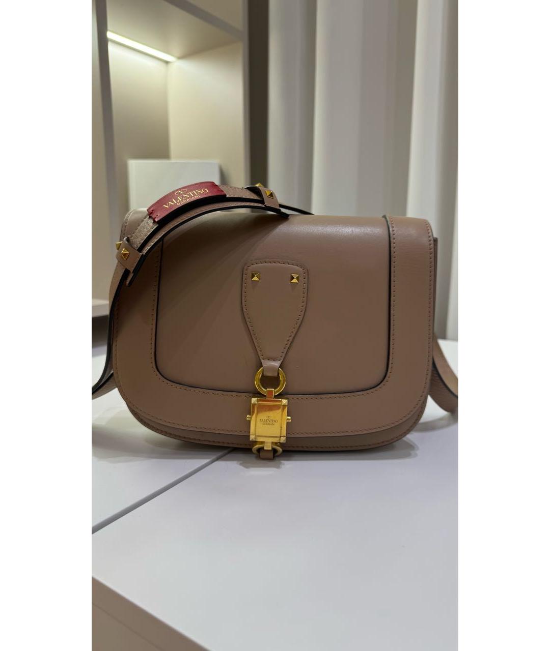 VALENTINO Коричневая кожаная сумка через плечо, фото 5