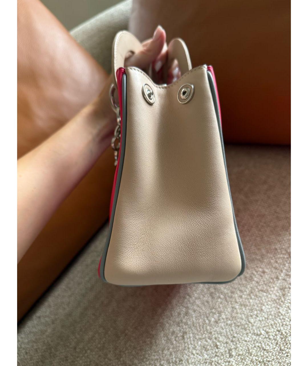 CHRISTIAN DIOR Розовая кожаная сумка через плечо, фото 4