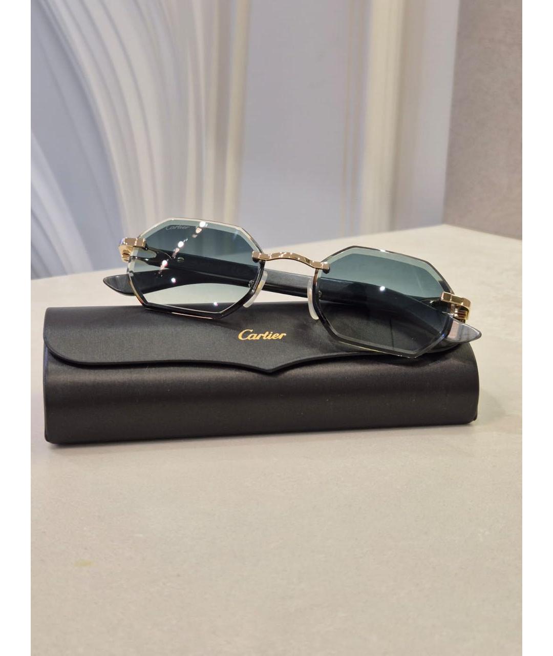CARTIER Зеленые деревянные солнцезащитные очки, фото 2