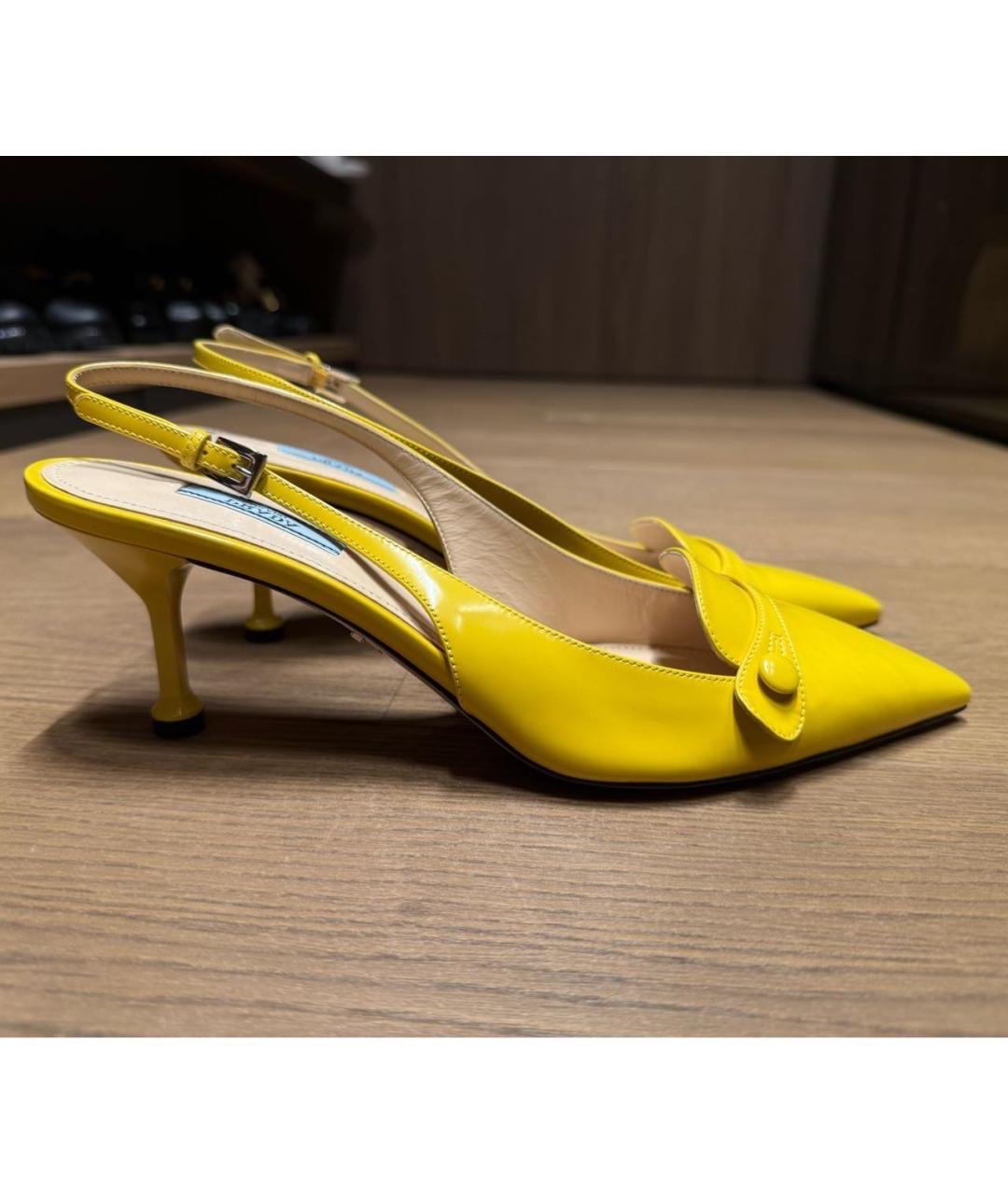 PRADA Желтые туфли из лакированной кожи, фото 6